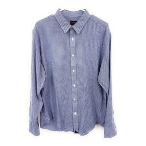 UNTUCKit Shirt Mens XL Blue Plaid Long Sleeve Button‎ Up Cotton Woven